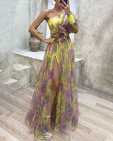 Cecelia | One Sleeve Split Dress