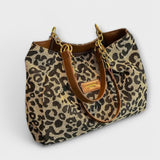 Leopard Print Canvas Tote Bag