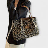 Leopard Print Canvas Tote Bag