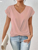 Eloise – V-Neck Top with Button Detail