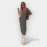 Comfortable Midi Dress with Turtleneck