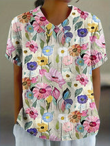 Anita-Vintage Floral Print Casual Blouse