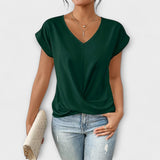 Eloise – V-Neck Top with Button Detail