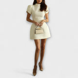 Mini Dress with Back Cut-Out and Bow