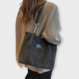 Soft Corduroy Shoulder Bag