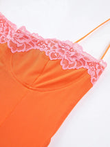 Corset Mesh Maxi Dress