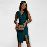 V-neck Dress with Slit