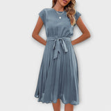 Pleated Casual Midi Dress