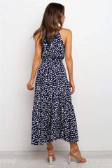 Polka Dot Halter Midi Sundress