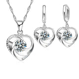 Sterling Silver Heart Necklace and Earrings