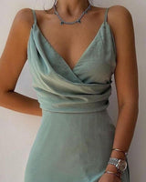 V-Neck Spaghetti Strap Formal Maxi Dress For Women