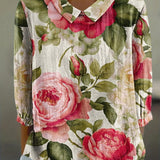 Vintage Floral Print Casual Shirt