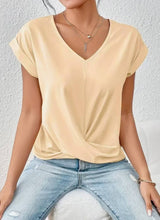 Eloise – V-Neck Top with Button Detail