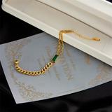 Emerald Bar Chain Bracelet