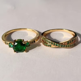 Emerald Duo Ring Set