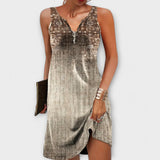 Midi Summer Dress with Floral Pattern