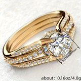 Luxury Ring Inlaid Shiny Zirconia Ring