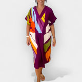 Loose Dress with Leaf Pattern