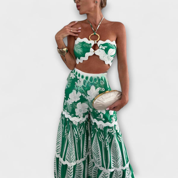 Cassie Ric Rac Trim Halter Ring Set