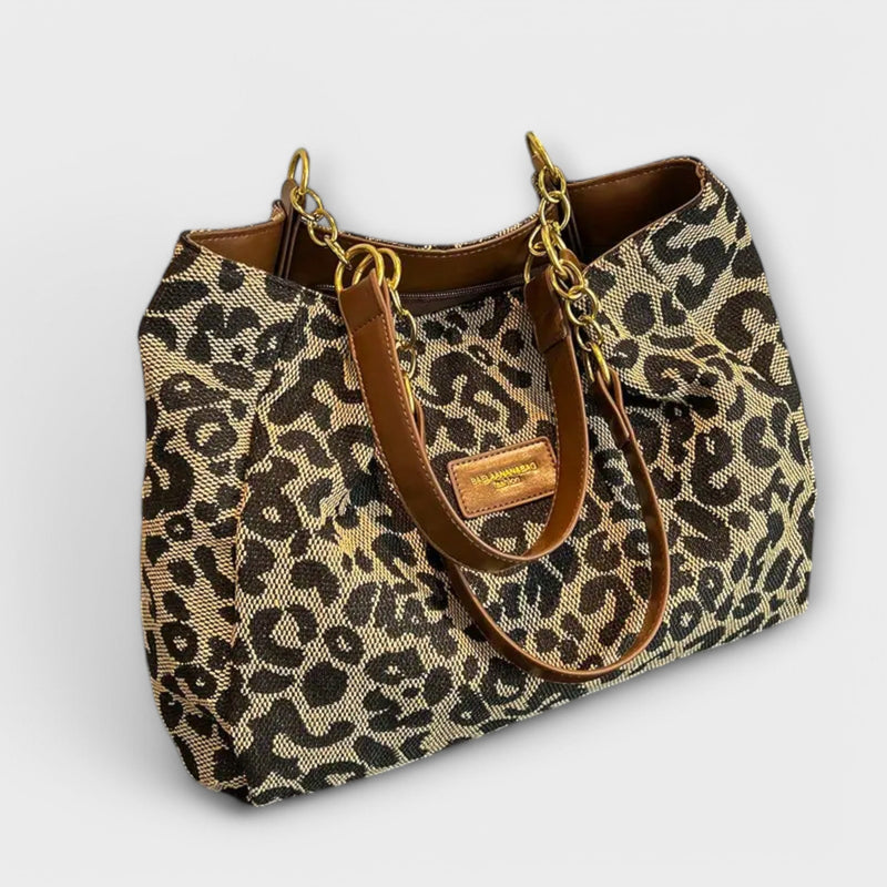 Leopard Print Canvas Tote Bag