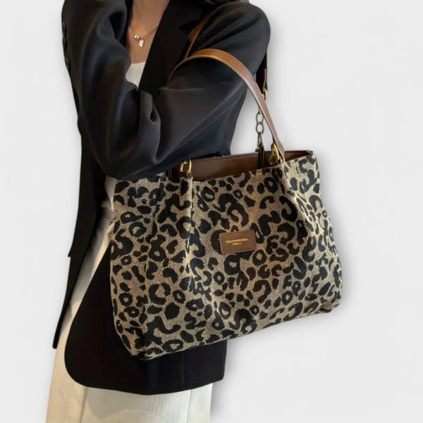 Leopard Print Canvas Tote Bag
