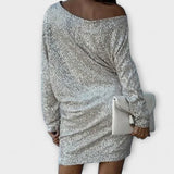 Party Dress with Sequins and Contrast