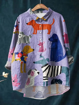 Marli – Playful Dog-Print Shirt