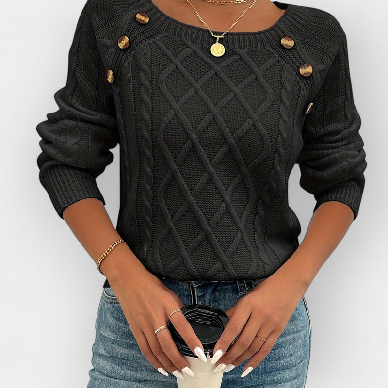 Knitted Sweater with Buttons