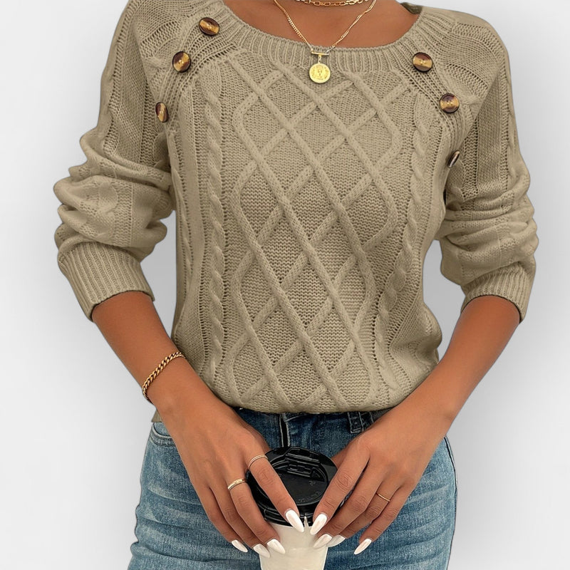 Knitted Sweater with Buttons