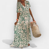 Barbora – Lightweight Printed Dress with V-Neck