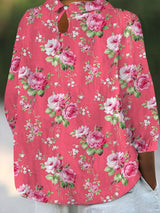 Vanessa-Vintage Floral Print Blouse