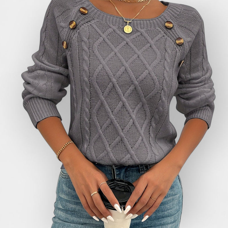 Knitted Sweater with Buttons