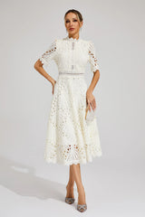 Hallie | Lace Midi Dress