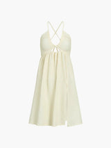 Backless Criss-Cross Split Midi Dress