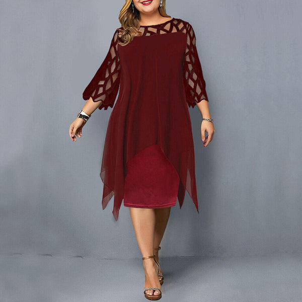 Elegant Plus Size Midi Dress
