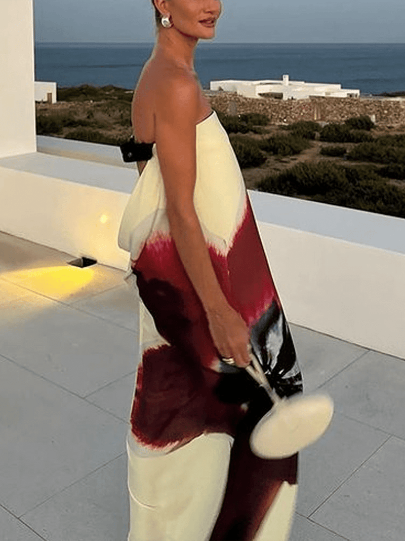 Floral Strapless Maxi Dress