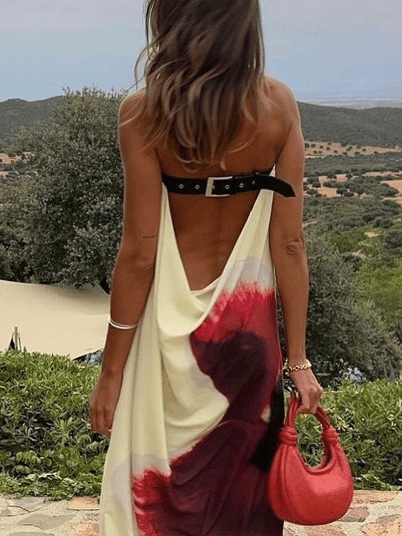 Floral Strapless Maxi Dress