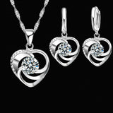 Sterling Silver Heart Necklace and Earrings