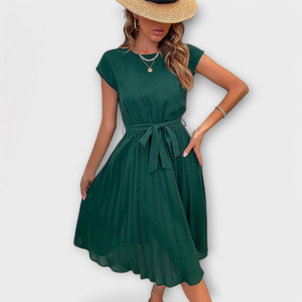 Pleated Casual Midi Dress