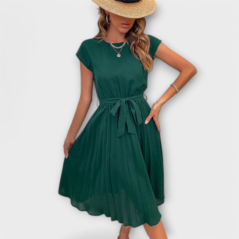 Pleated Casual Midi Dress
