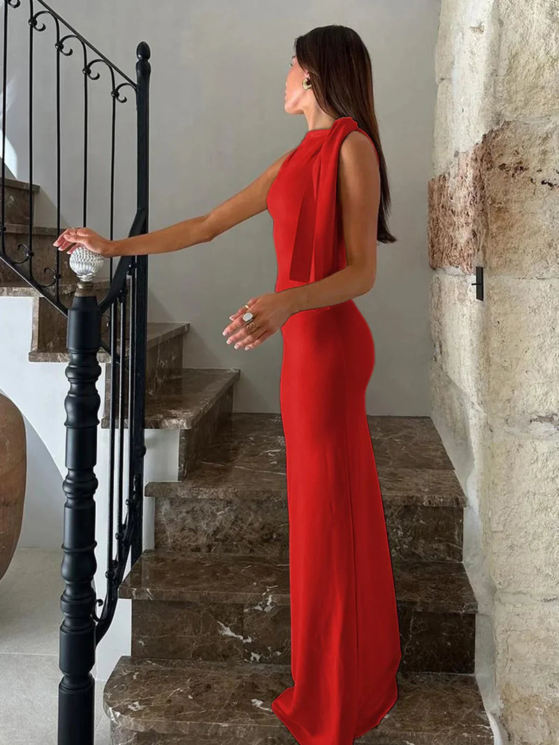 Knotted Sleeveless Maxi Dress