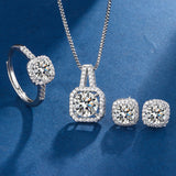 Exclusive White Gold Aria Square Radiant Jewellery Set