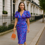 Arielle | Colourful Dress With Pleated Sleeves