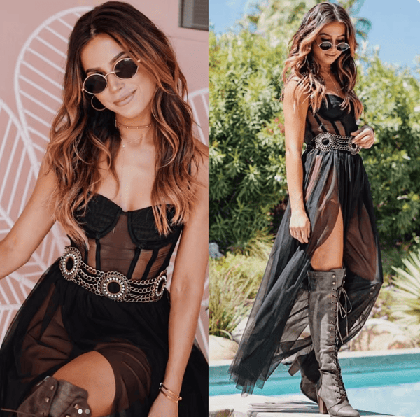 Sleeveless Strapless Maxi Lace Dress For Summer