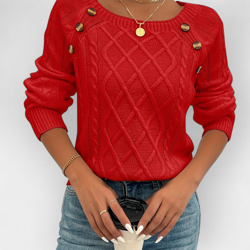 Knitted Sweater with Buttons