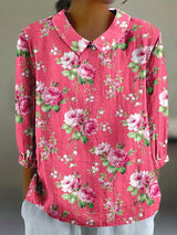 Vanessa-Vintage Floral Print Blouse