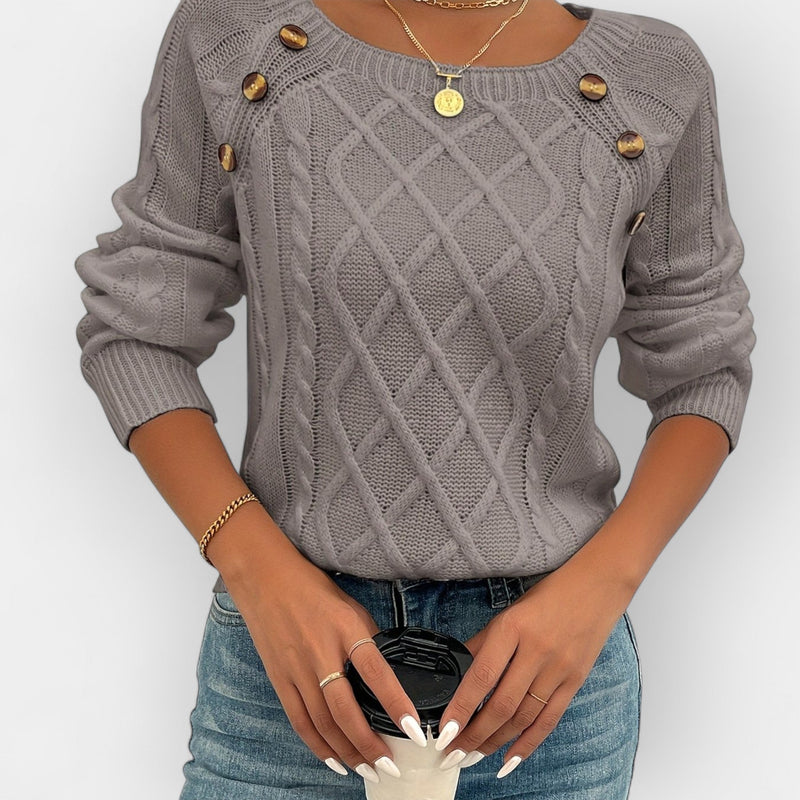 Knitted Sweater with Buttons