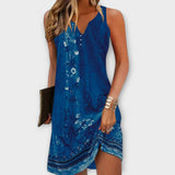 Midi Summer Dress with Floral Pattern